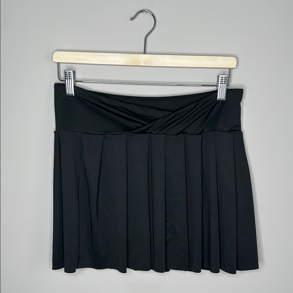 Shein Black Pleated Skort with Cross Over Waist Band